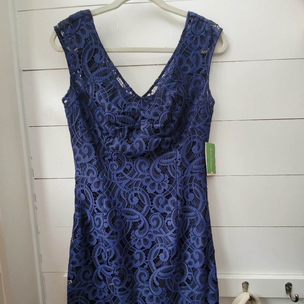 Lilly Pulitzer Rosaline Dress in Bright Navy lace